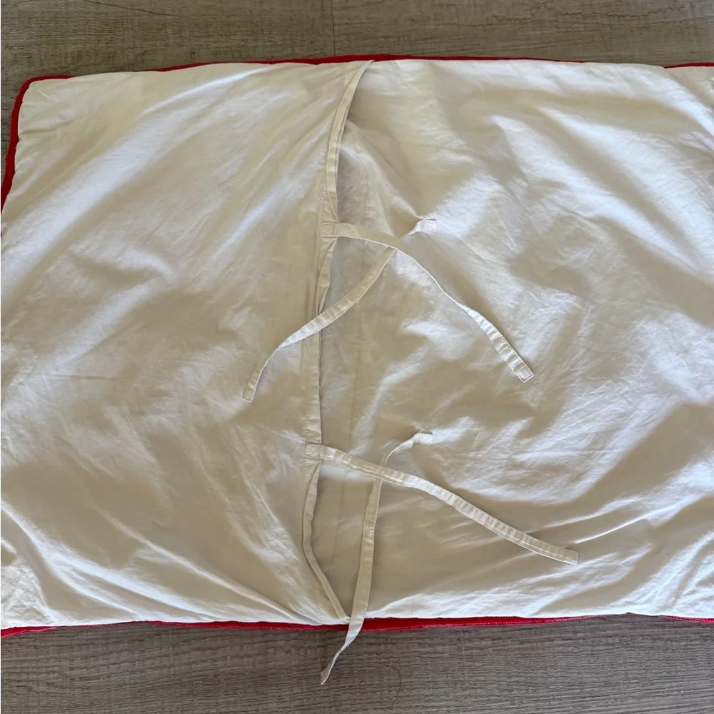 West Elm Red and White pickstich quilted Pillow sham